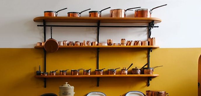 Open Shelving Used to Make Small Kitchen Look Bigger